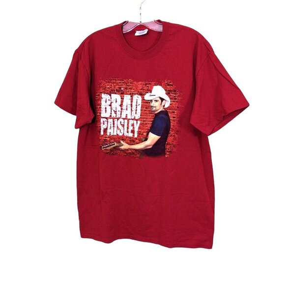 Brad Paisley Tour T Shirt Adult Large 2014 Country Nation Tour Red Concert Tee - Picture 1 of 6